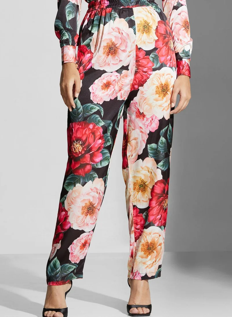Golden Apple Floral Print Top & Pants Set
