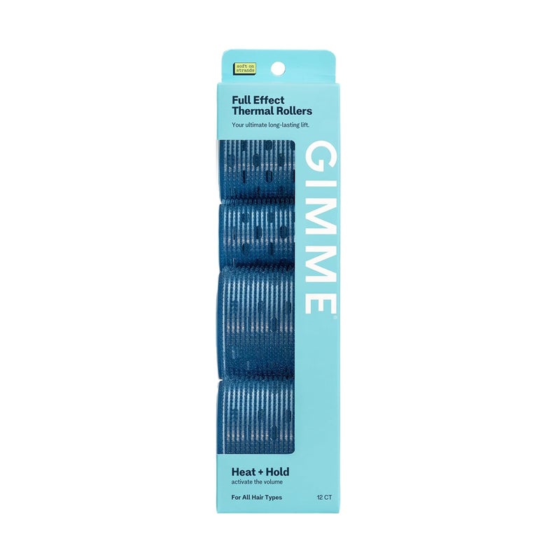 Gimme Beauty Full Effect Thermal Rollers - Hair Rollers for Salon-Style Blow-Outs - Gentle & Secure Hold for All-Day Styling - 3 Sizes for Bouncy Curls or Natural Waves - All Hair Types, 12 Count - Image 1