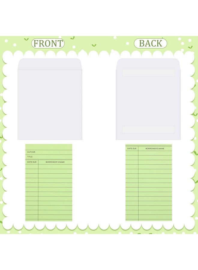 Fainne 100 Pieces Library Card Pocket With Envelopes Self Adhesive Book Card Checkout Sleeves For School Library Office Task Trackers And Gift Tag(Colorful Card) - Image 5
