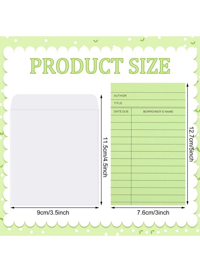 Fainne 100 Pieces Library Card Pocket With Envelopes Self Adhesive Book Card Checkout Sleeves For School Library Office Task Trackers And Gift Tag(Colorful Card) - Image 2