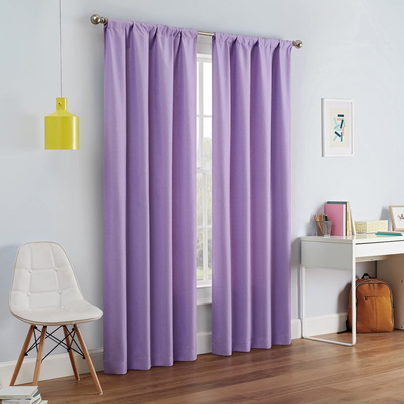 ECLIPSE Kendall Modern Blackout Thermal Rod Pocket Window Curtain for Bedroom or Living Room 1 Panel 42 X 54 Light Purple - Image 1