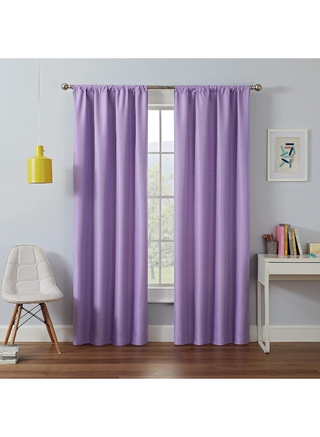 ECLIPSE Kendall Modern Blackout Thermal Rod Pocket Window Curtain for Bedroom or Living Room 1 Panel 42 X 54 Light Purple - Image 4