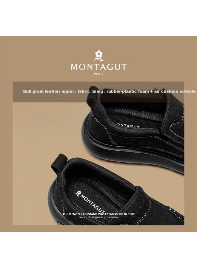 Montagut Men's Spring New Fashion Versatile Slip-on Leather Shoes Comfortable Commuter Durable Business Casual Loafers - Image 2
