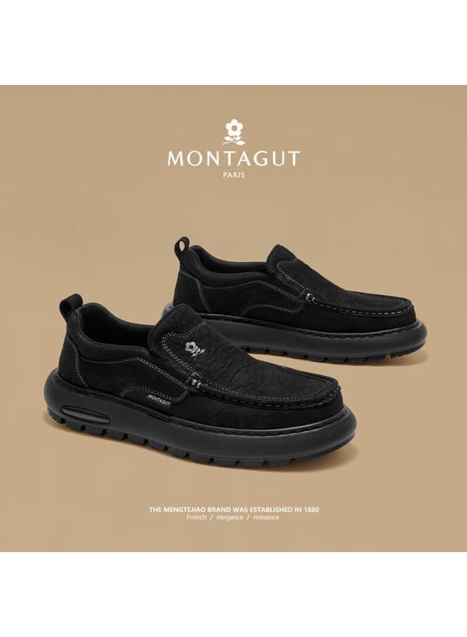 Montagut Men's Spring New Fashion Versatile Slip-on Leather Shoes Comfortable Commuter Durable Business Casual Loafers - Image 4