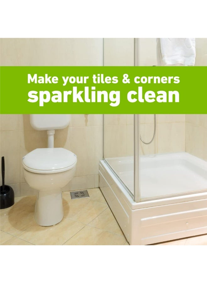 سكوتش برايت فرشاة حمام سكوتش برايت مع فرشاة كاشطة لتنظيف البلاط بشكل ممتاز (أخضر، عبوة من قطعة واحدة) - Image 4