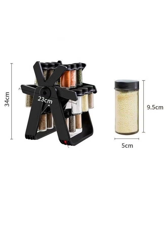 JAJEEK Rotating Spice Rack with 18 Jars and Kitchen Labels – Spinning Spice Rack Jar Organizer for Easy Access, Space-Saving, and Neat Kitchen Storage – Durable and Stylish Design - Image 2
