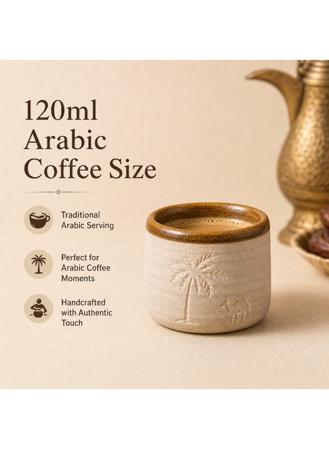 كوب فخار للقهوة، وأشجار النخيل والجمال، كوب قهوة أرابيكا، 120 مل - Image 4