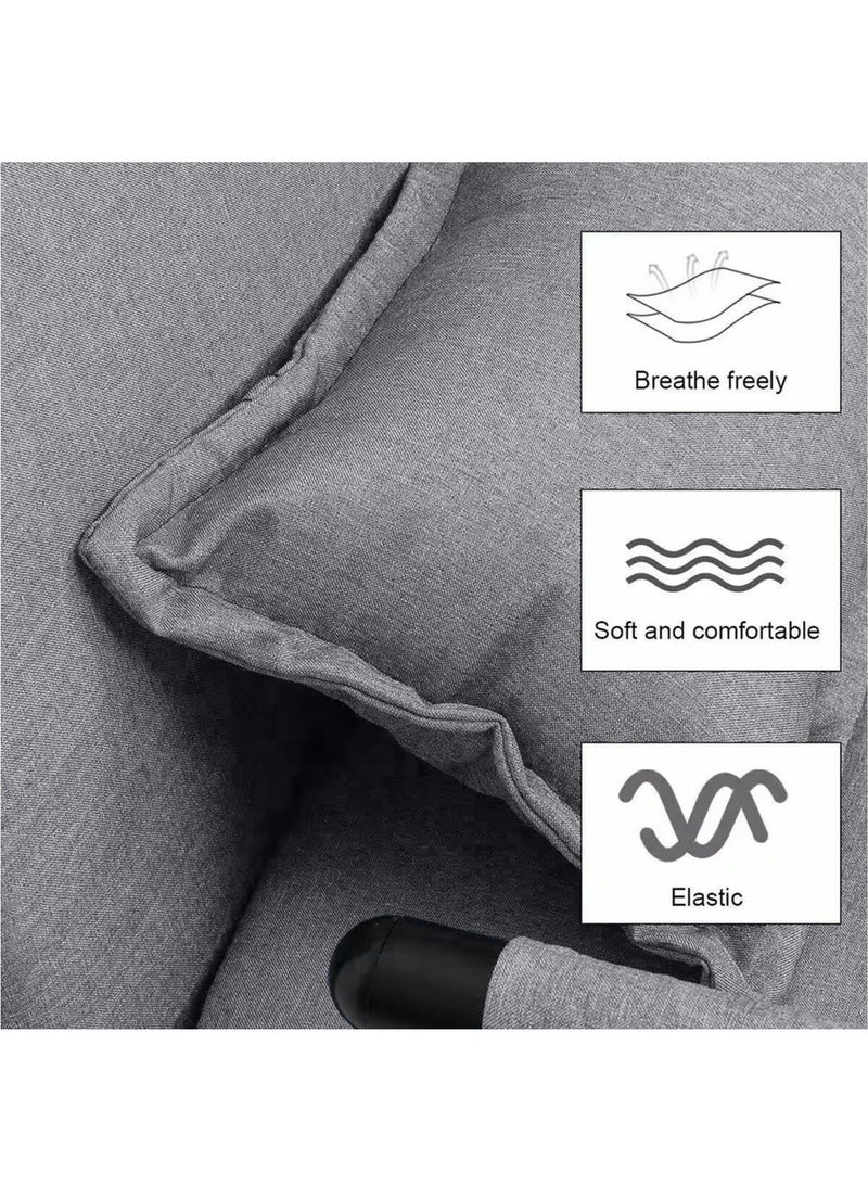 WALALLA Convertible Chair Bed, Tri-Fold Sofa Bed with Adjustable Backrest & Pillow, Leisure Chaise Lounge Couch with Sturdy Steel Frame for Home  Office, Comfortable Sleeper Chair 65 * 190cm Grey - Image 4
