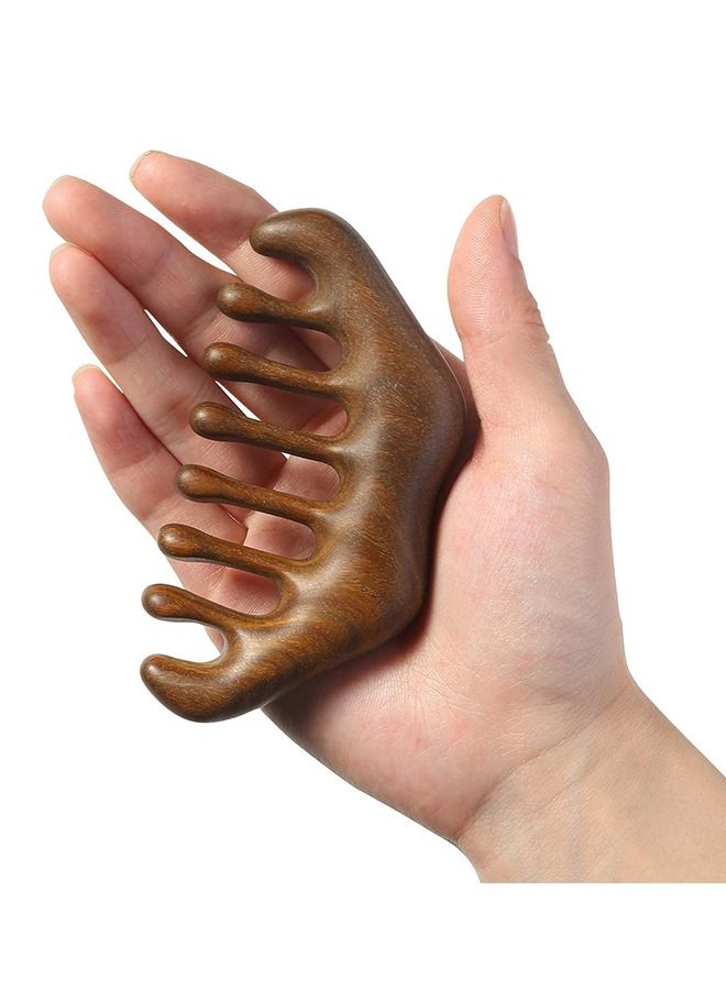 Sandalwood handmade wooden massage comb, lip shaped massage comb, used for head, face, body, Handheld Head Massage Comb,Massage Natural Sandalwood Massager Acupressure Tools Gift for Women Men