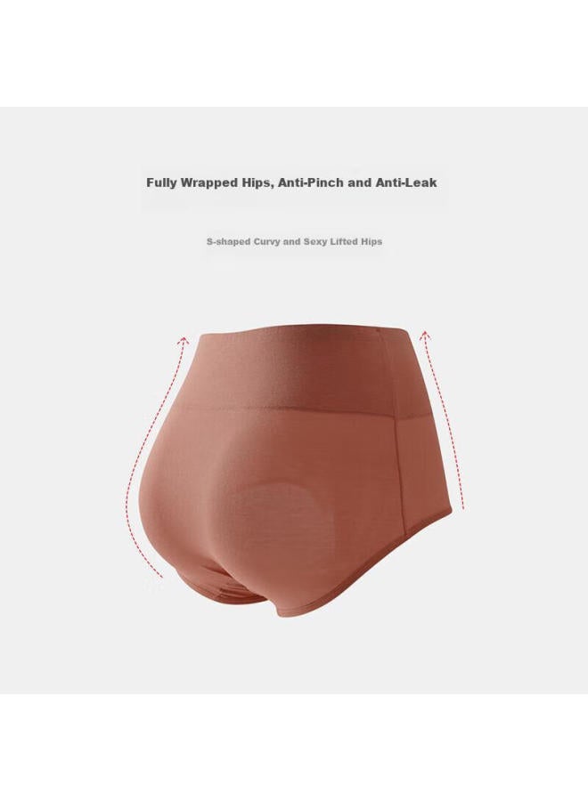 Youngyell Women's Underwear, Plus Size Modal High-waist Seamless Panties, 10a Antibacterial Pure Cotton Crotch Tummy Control Middle-aged And Elderly Underwear, 4 Pairs - Image 3