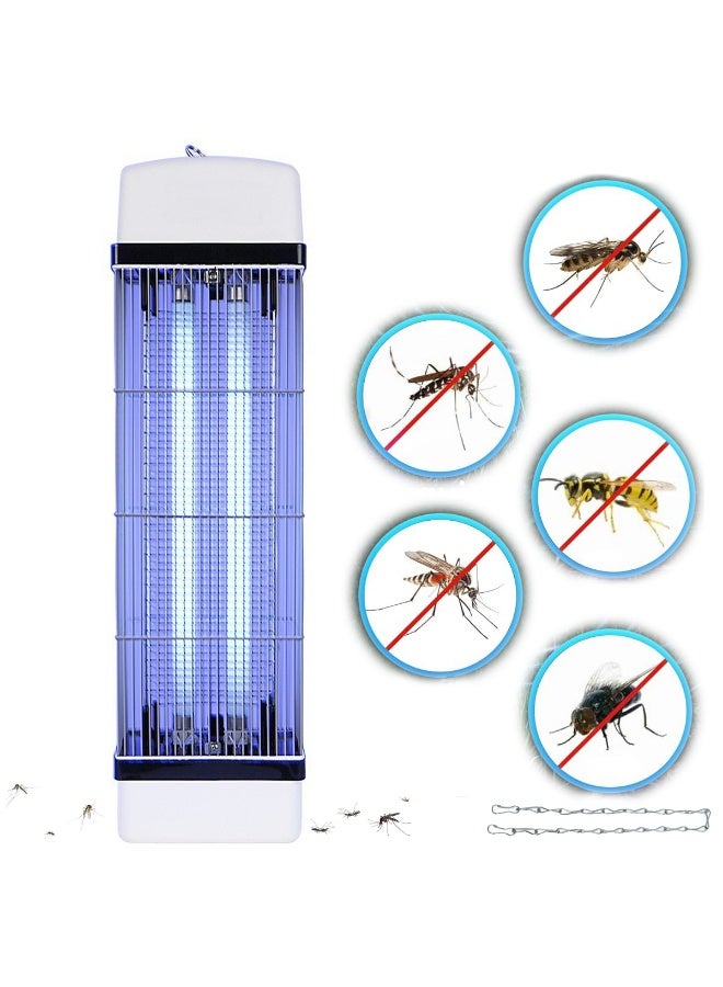 Bug Zapper with 2 Light Bulbs, Flying Insects Killer with 2*15W UV Light & 3800V Electric Shock,Mosquitos & Flys Trap-Indoor & Outdoor Use, Eliminate Flying Insects  60*20*12.5cm - Image 1