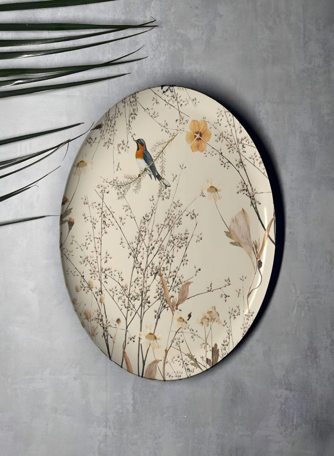 MAXXINN Decorative Wall Plates Set of 5 - Floral & Bird Design Round Wall Art for Living Room, Vintage Multicolor Hanging Plates for Home Décor, Bedroom, Dining Area & Office Wall Decoration Accessories (Rose Design) - Image 5