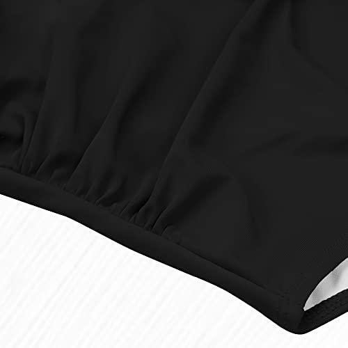 Eomenie Women's One Piece Swimsuits Tummy Control Cutout High Waisted Bathing Suit Wrap Tie Back 1 Piece Swimsuit Black Pink - Image 4