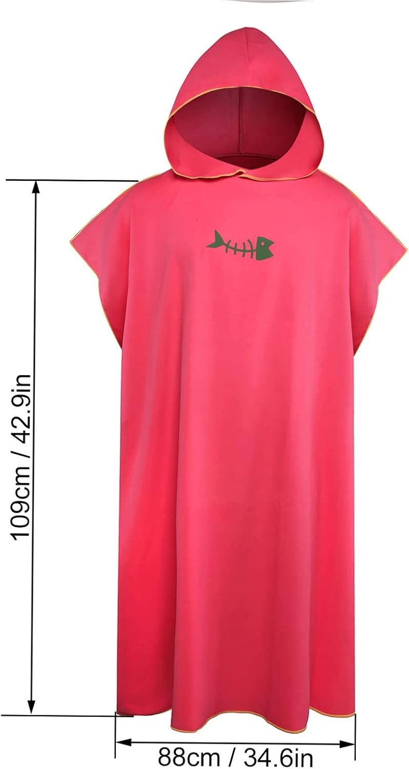 Pink Surf Poncho Towel with Hood - Microfiber Beach Blanket for Adults - Image 3