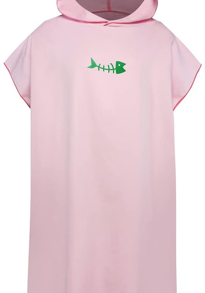 Pink Surf Poncho Towel with Hood - Microfiber Beach Blanket for Adults - Image 1