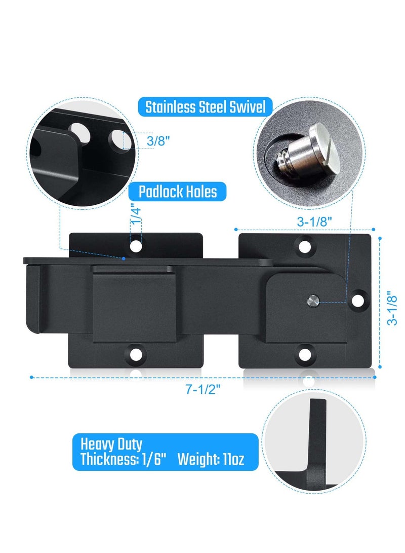 SYOSI 7.5" Flip Gate Latch Lock with Padlock Hole, 4mm Heavy Duty Aluminum Alloy Adjustable Door Latch for Sliding and Swing Open Door, Outdoor Gate, Wooden Fence, Barn Door, Shed, Garage, Yard  - Image 3