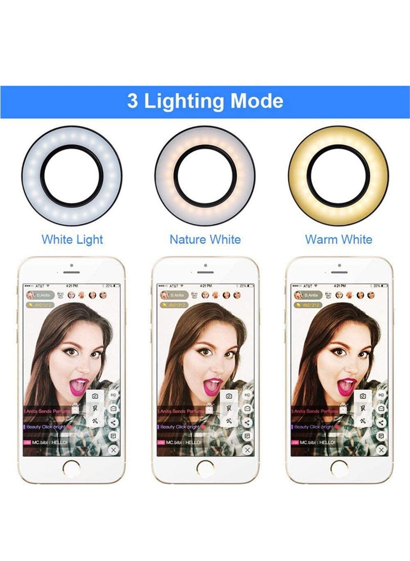 ليدين Phone Holder With Selfie Ring Light Fill Flash Light Black Selfie Light Ring for Live Stream,YouTube Video,Makeup,Photography Lighting  - Image 2
