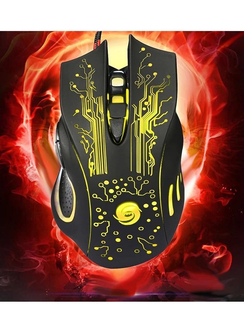 Ergonomic Wired Gaming Mouse with 7 Adjustable Buttons and LED Backlit for PC and Laptop Professional Gamers Black and RGB Colors Available