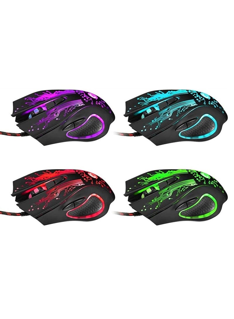 Ergonomic Wired Gaming Mouse with 7 Adjustable Buttons and LED Backlit for PC and Laptop Professional Gamers Black and RGB Colors Available - Image 3