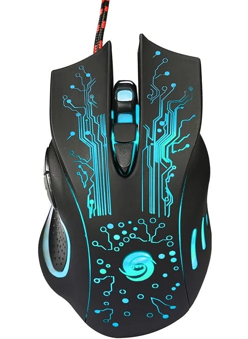 Ergonomic Wired Gaming Mouse with 7 Adjustable Buttons and LED Backlit for PC and Laptop Professional Gamers Black and RGB Colors Available - Image 4