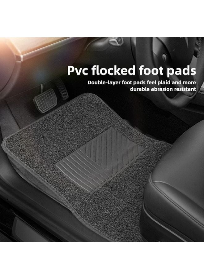 Black 4 Piece Universal Fit Car Floor Mats All Season Heavy Duty Non Slip PVC - Image 5