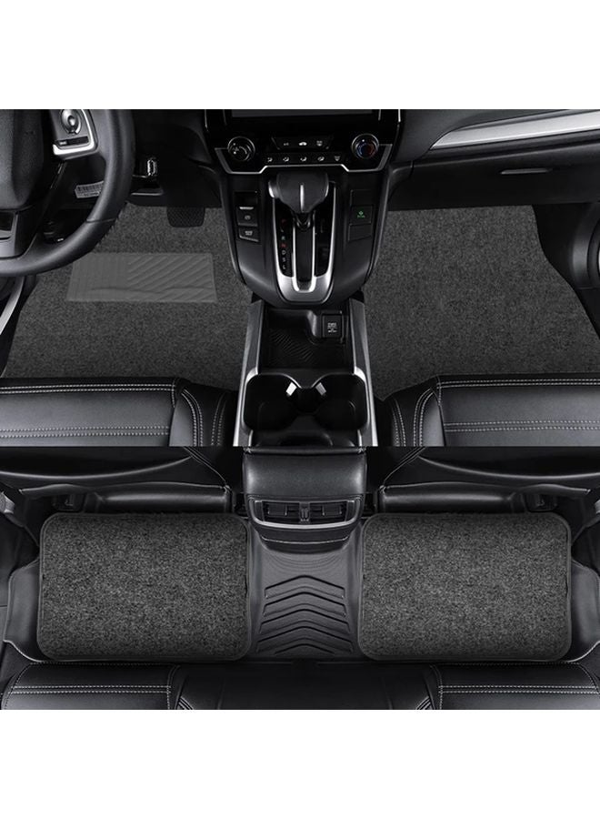 Black 4 Piece Universal Fit Car Floor Mats All Season Heavy Duty Non Slip PVC - Image 4
