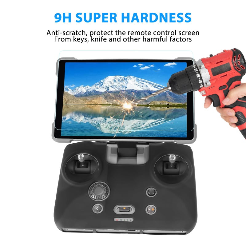 YETAMKR for DJI Mavic 4 RC Pro 2 Remote Control Silicone Case Sleeve/Controller Screen Protector & Adjustable PU Neck Strap & Standard Lanyard Screw Accessories (Lanyard+Tempered Film+Silicone case) - Image 4