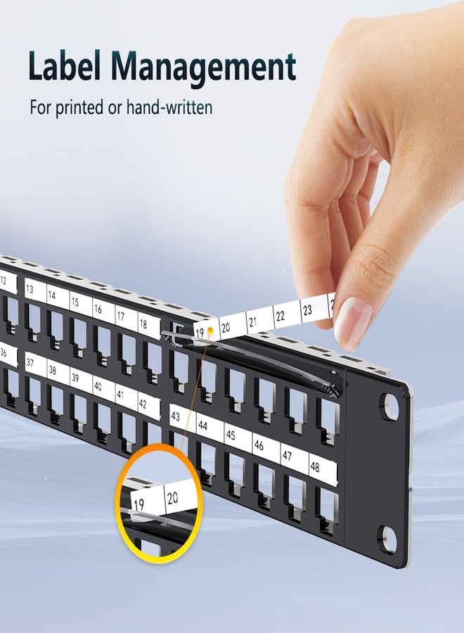 Enmane 48Port Blank Keystone Patch Panel Rackmount&Wall Mount 1U 19-inch Network Patch Panel RJ45 Keystone Patch Panel for Gigabit Network - Image 4