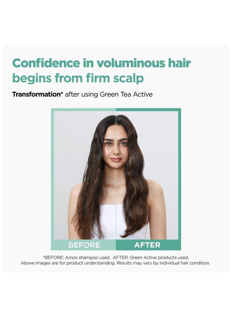 أموس بروفيشنال اموس بوفيشنال شامبو اكتيف مضاد للشيخوخة للشعر الرقيق والناعم من جرين تي | يحمي فروة الرأس ويكثف الشعر | مثبت سريريا، 500ml سائلة - Image 3