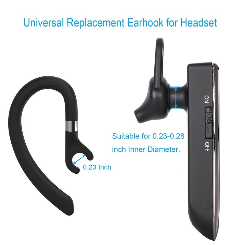 amzluv Replacement Ear Hooks for Earpiece, AMZLUV Solf Silicon Flexible Earpiece Clamp/Ear Loop Clips for Single-Ear Bluetooth Headset, Compatible with New Bee, Plantronics, and Other Brands-Set of 3 (Black) - Image 4