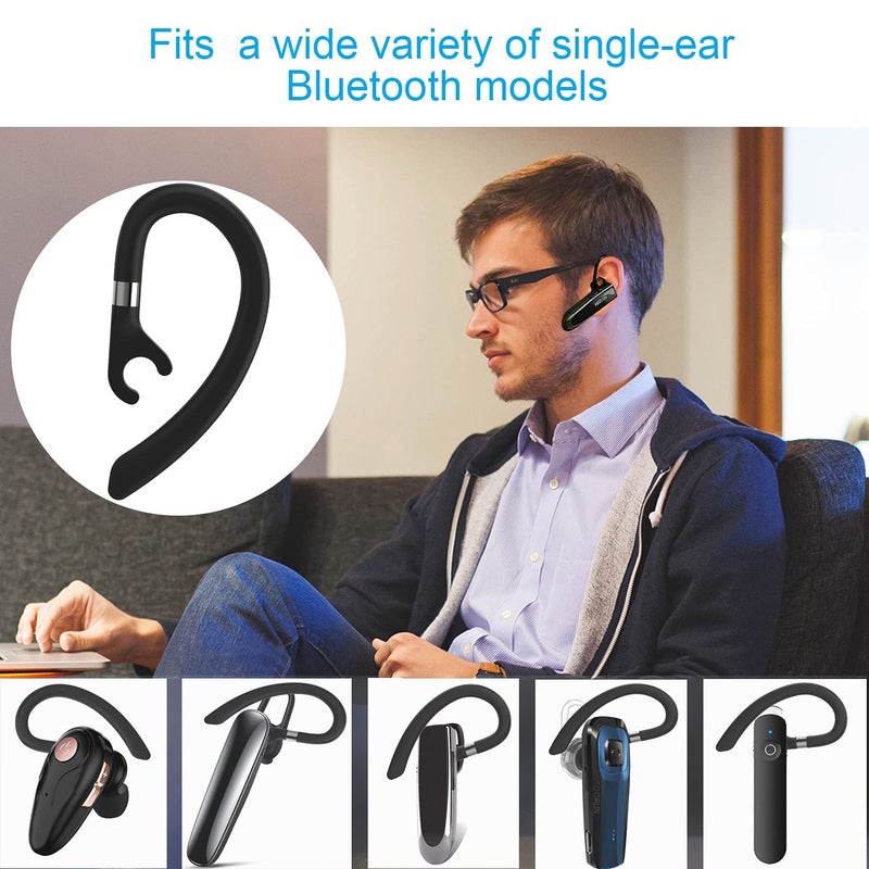 amzluv Replacement Ear Hooks for Earpiece, AMZLUV Solf Silicon Flexible Earpiece Clamp/Ear Loop Clips for Single-Ear Bluetooth Headset, Compatible with New Bee, Plantronics, and Other Brands-Set of 3 (Black) - Image 3