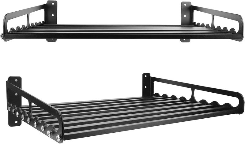 Wall Mounted Microwave Oven Shelf Bracket, Kitchen Storage Rack Holder, Space Saving Organizer for Microwave Oven and Baking Accessories, Sturdy Aluminum Construction with Black Pa (50 * 40) - Image 4