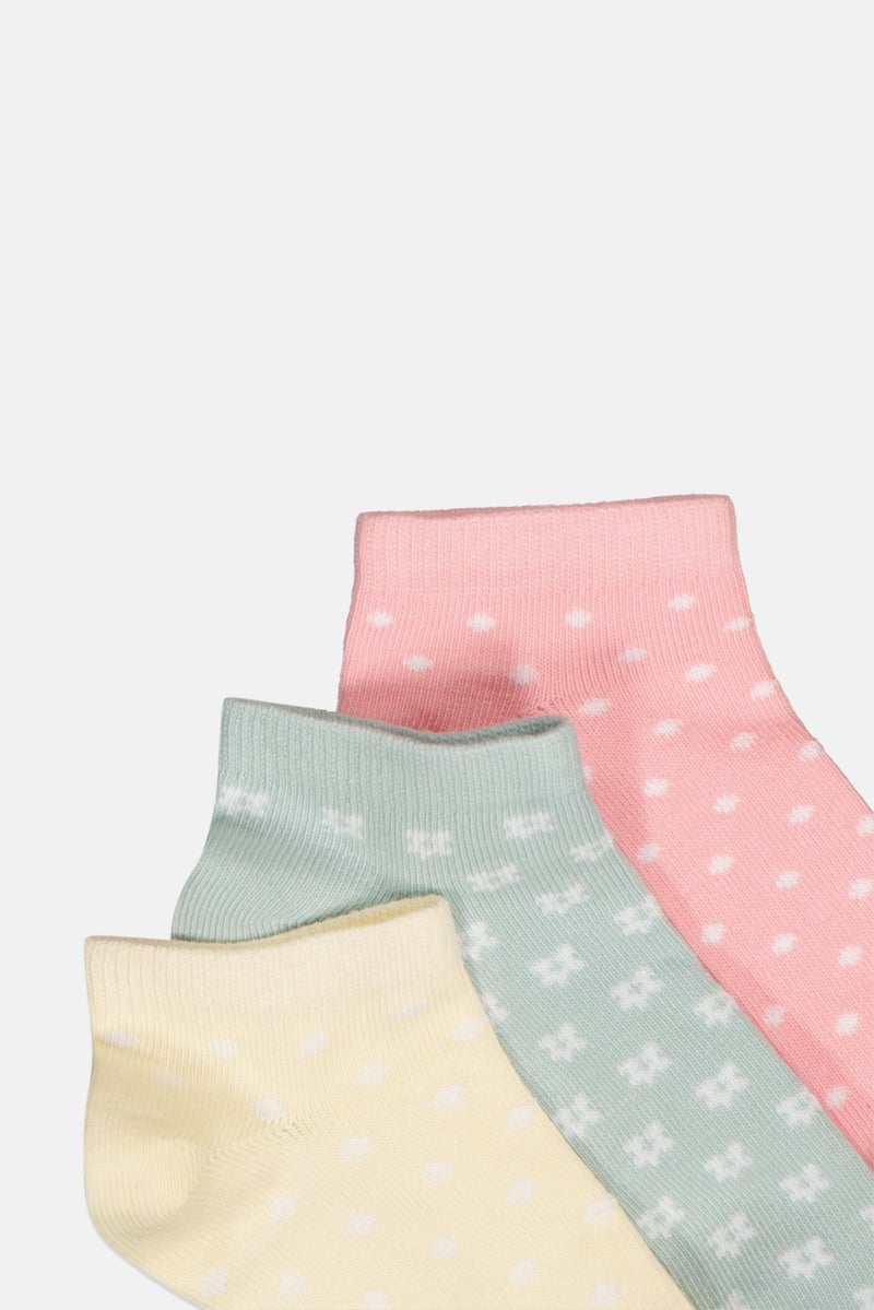 bebe Kids Girl 5 Pairs Allover Print Ankle Socks, Multicolor - Image 2