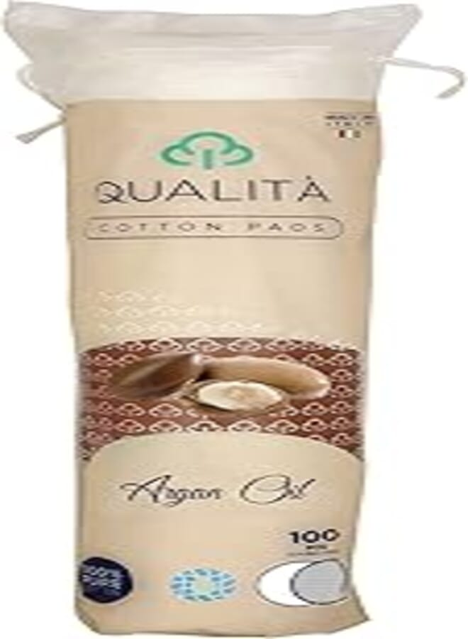 Qualita cotton pads with argan oil 100 pieces double face
