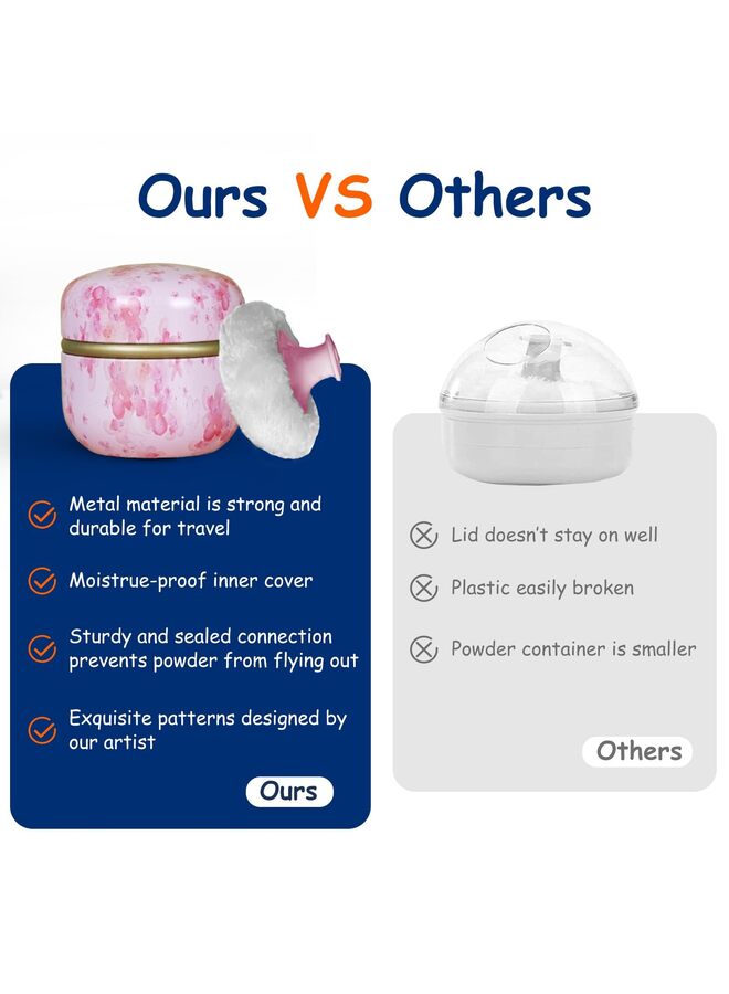 بودرة للجسم وعلبة لتخزين البودرة، بودرة للنساء وعلبة بودرة للاستحمام والسفر (ساكورا)  بودرة للجسم وعلبة لتخزين البودرة، بودرة للنساء وعلبة بودرة للاستحمام والسفر (ساكورا) - Image 3