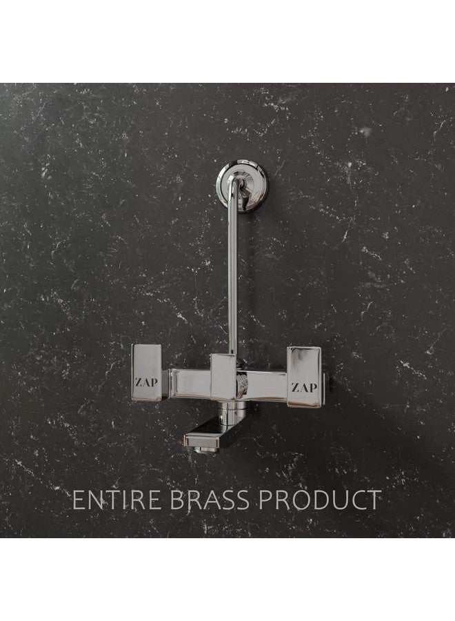 Zap Skoda Full Brass Chrome Plated 2 in 1 Wall Mixer With Provision For Over Head Shower and Long Bend Pipe For Bathroom - Image 2