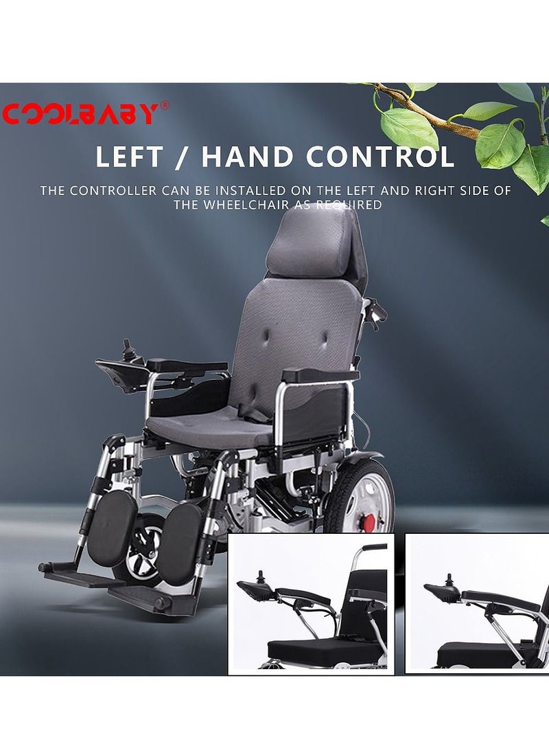 Cool Baby - COOLBABY Electric Power Wheelchair Can Fold Lightweight Elderly Disabled Intelligent Adjustment Automatic Full-lying Electric Wheelchair Scooter - Image 1