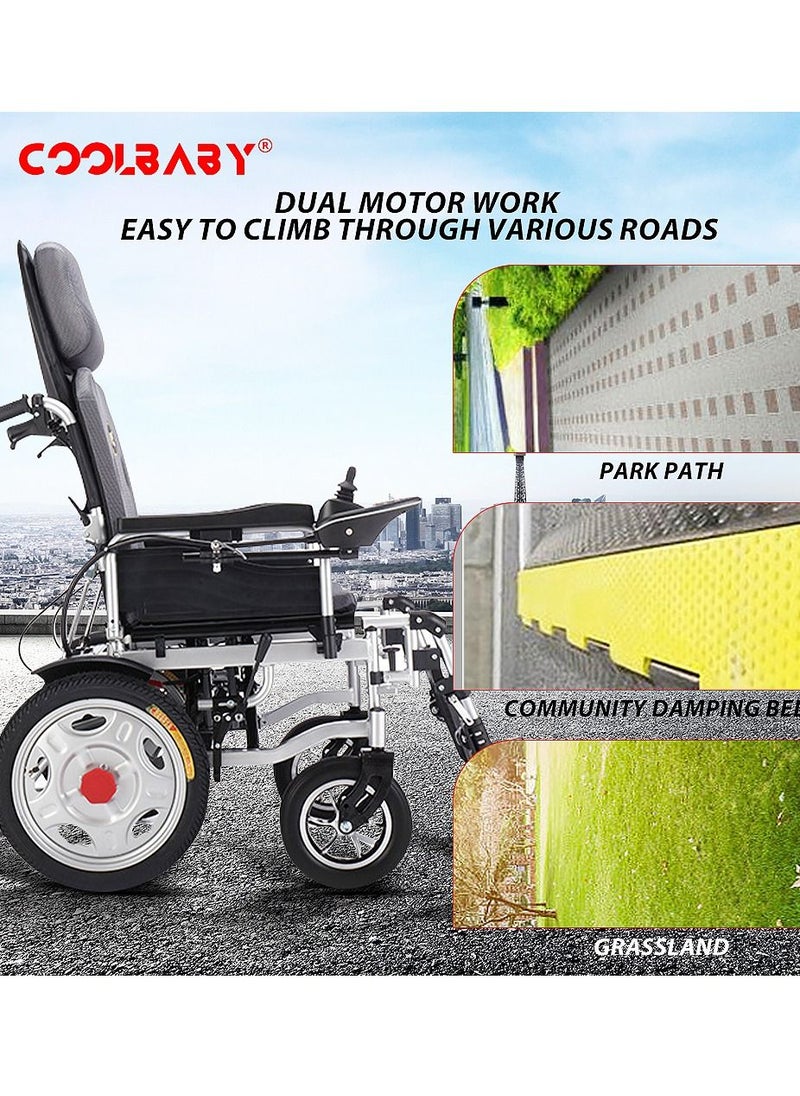 Cool Baby - COOLBABY Electric Power Wheelchair Can Fold Lightweight Elderly Disabled Intelligent Adjustment Automatic Full-lying Electric Wheelchair Scooter - Image 1