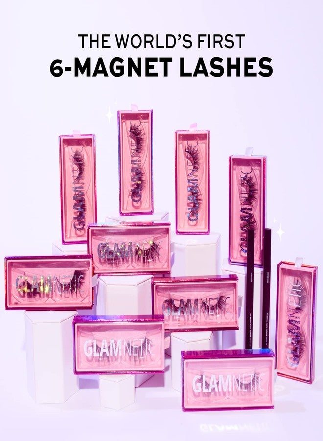 Glamnetic Magnetic Eyelashes - Vibe | Long Magnetic Lashes, 60 Wears Reusable Faux Mink Lashes, Dramatic, Cat Eye Winged - 1 Pair - Image 5