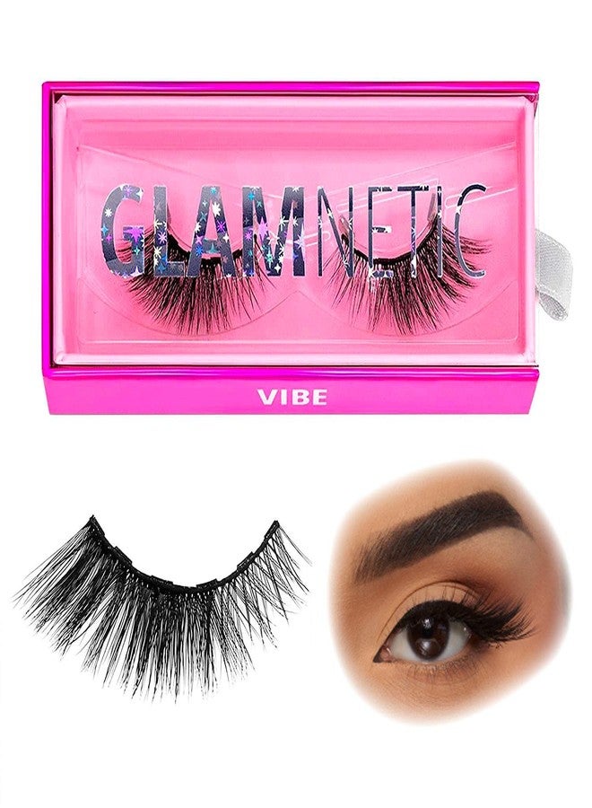 Glamnetic Magnetic Eyelashes - Vibe | Long Magnetic Lashes, 60 Wears Reusable Faux Mink Lashes, Dramatic, Cat Eye Winged - 1 Pair - Image 1