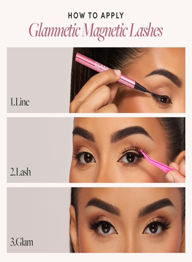 Glamnetic Magnetic Eyelashes - Vibe | Long Magnetic Lashes, 60 Wears Reusable Faux Mink Lashes, Dramatic, Cat Eye Winged - 1 Pair - Image 4