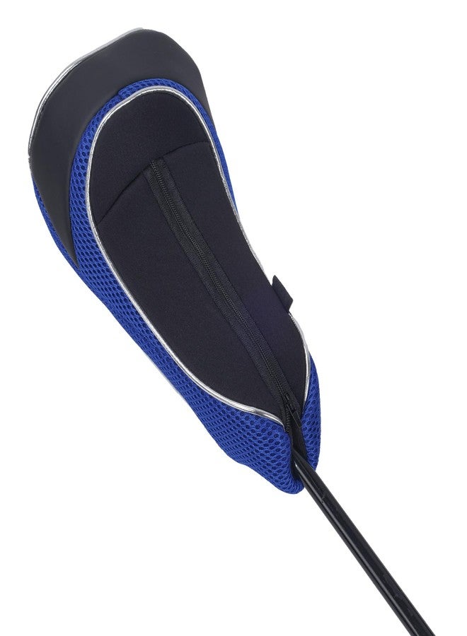 Andux Golf Wood Club Head Covers with Zipper Set of 3 Black/Blue - Image 5