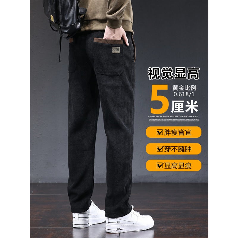 Fleece-Lined Casual Pants Men'S Winter Thickened All-Matching Boao Velvet Sweatpants Fashion Brand Loose Straight Sports Trousers - Image 4