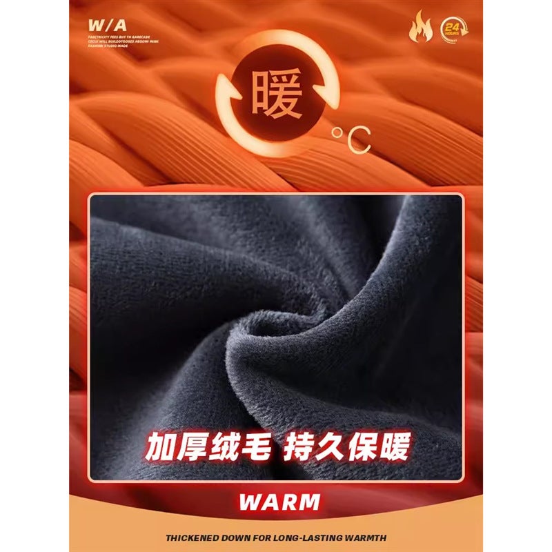 Fleece-Lined Casual Pants Men'S Winter Thickened All-Matching Boao Velvet Sweatpants Fashion Brand Loose Straight Sports Trousers - Image 5