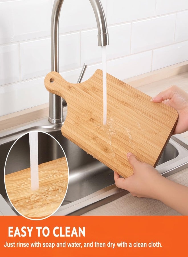 SHANDERBAR 12 Pcs Thicken Bamboo Wooden Cutting Board with Handle,11x5 Inch Hanging Charcuterie Boards Unfinished Wood Cutting Board Blanks Bulk for Crafts,Laser Engraving Wedding Mother's Day Housewarming Gift - Image 5