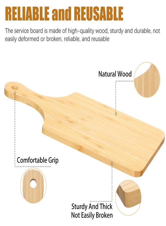 SHANDERBAR 12 Pcs Thicken Bamboo Wooden Cutting Board with Handle,11x5 Inch Hanging Charcuterie Boards Unfinished Wood Cutting Board Blanks Bulk for Crafts,Laser Engraving Wedding Mother's Day Housewarming Gift - Image 4
