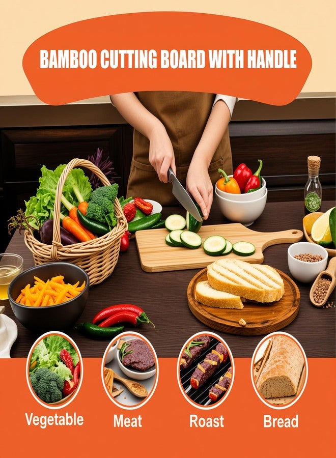 SHANDERBAR 12 Pcs Thicken Bamboo Wooden Cutting Board with Handle,11x5 Inch Hanging Charcuterie Boards Unfinished Wood Cutting Board Blanks Bulk for Crafts,Laser Engraving Wedding Mother's Day Housewarming Gift - Image 2