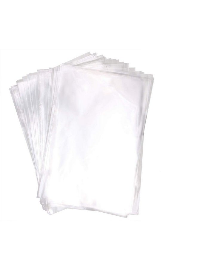 Mini Skater - 100Pcs Clear Treat Bags Opp Cello Cellophane Bag With 100Pcs Red Color Twist Ties For Wedding Gift Candy Cookie Bakery Bread Dessert (8" X 12") - Image 1