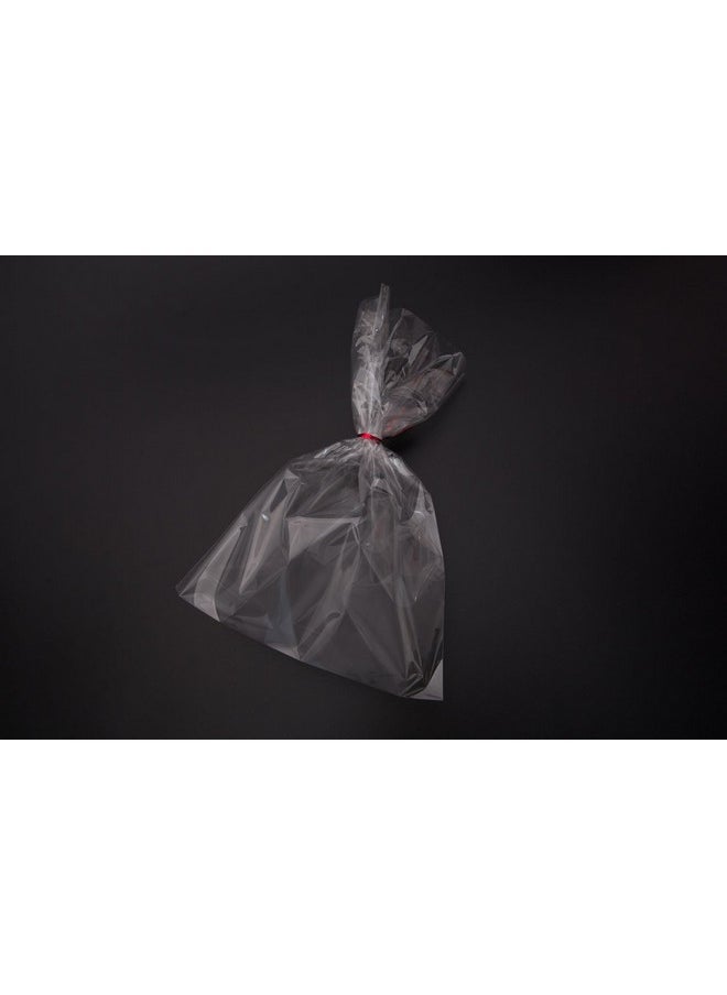 Mini Skater - 100Pcs Clear Treat Bags Opp Cello Cellophane Bag With 100Pcs Red Color Twist Ties For Wedding Gift Candy Cookie Bakery Bread Dessert (8" X 12") - Image 1