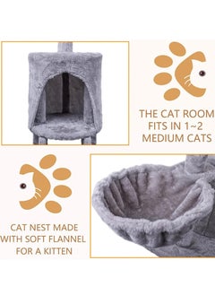 Yoawllty Cat Tree Tower with Ladder for Indoor Multiple Large Cats Manual Luxury Cat Condo, Unique High-end Design Cat Furniture Activity Centre  - Image 5
